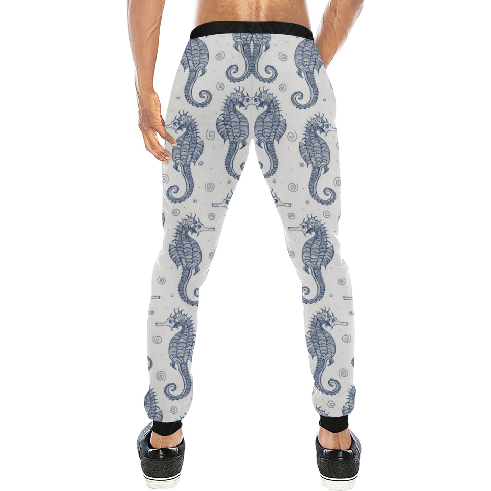 Seahorse pattern background Unisex Casual Sweatpants