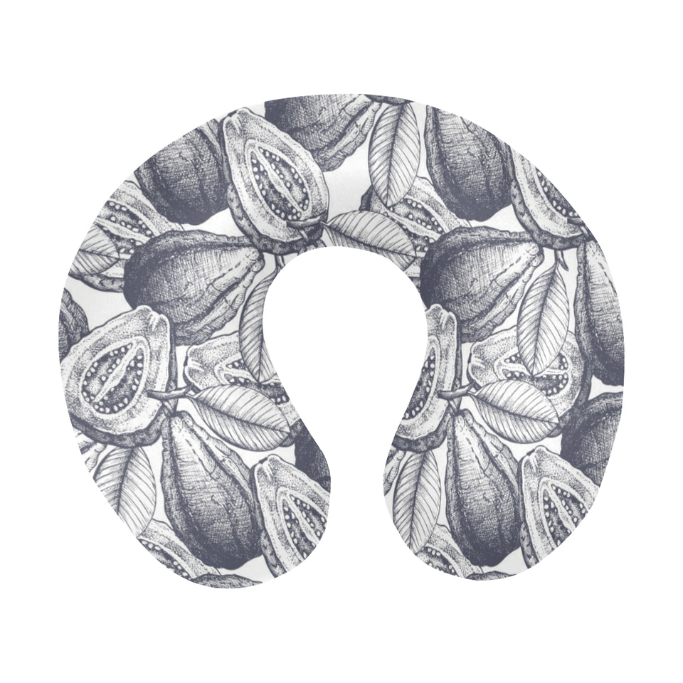 Guava tropical hand drawn pattern U-Shaped Travel Neck Pillow