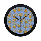 Beer pattern Elegant Black Wall Clock