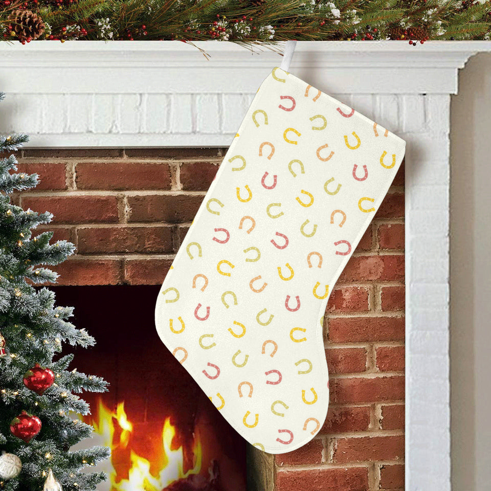 Horseshoes Pattern Print Design 02 Christmas Stocking