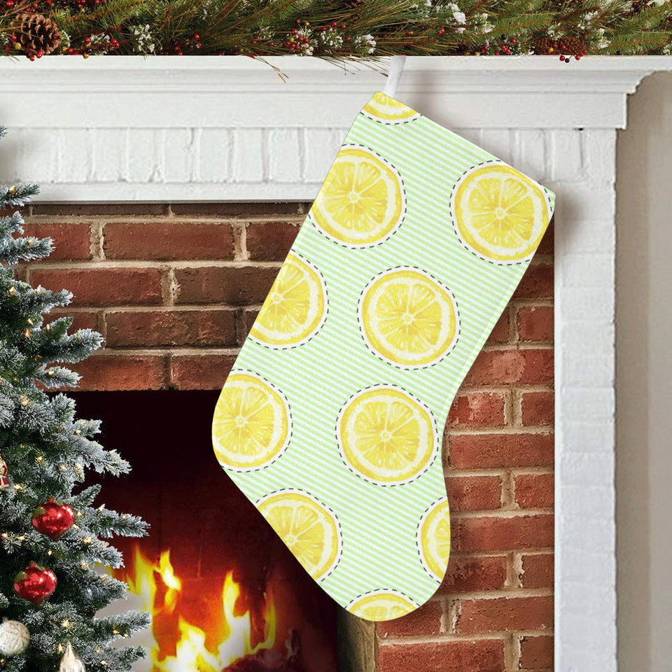 slice of lemon pattern Christmas Stocking