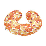 Orange yellow orchid flower pattern background U-Shaped Travel Neck Pillow