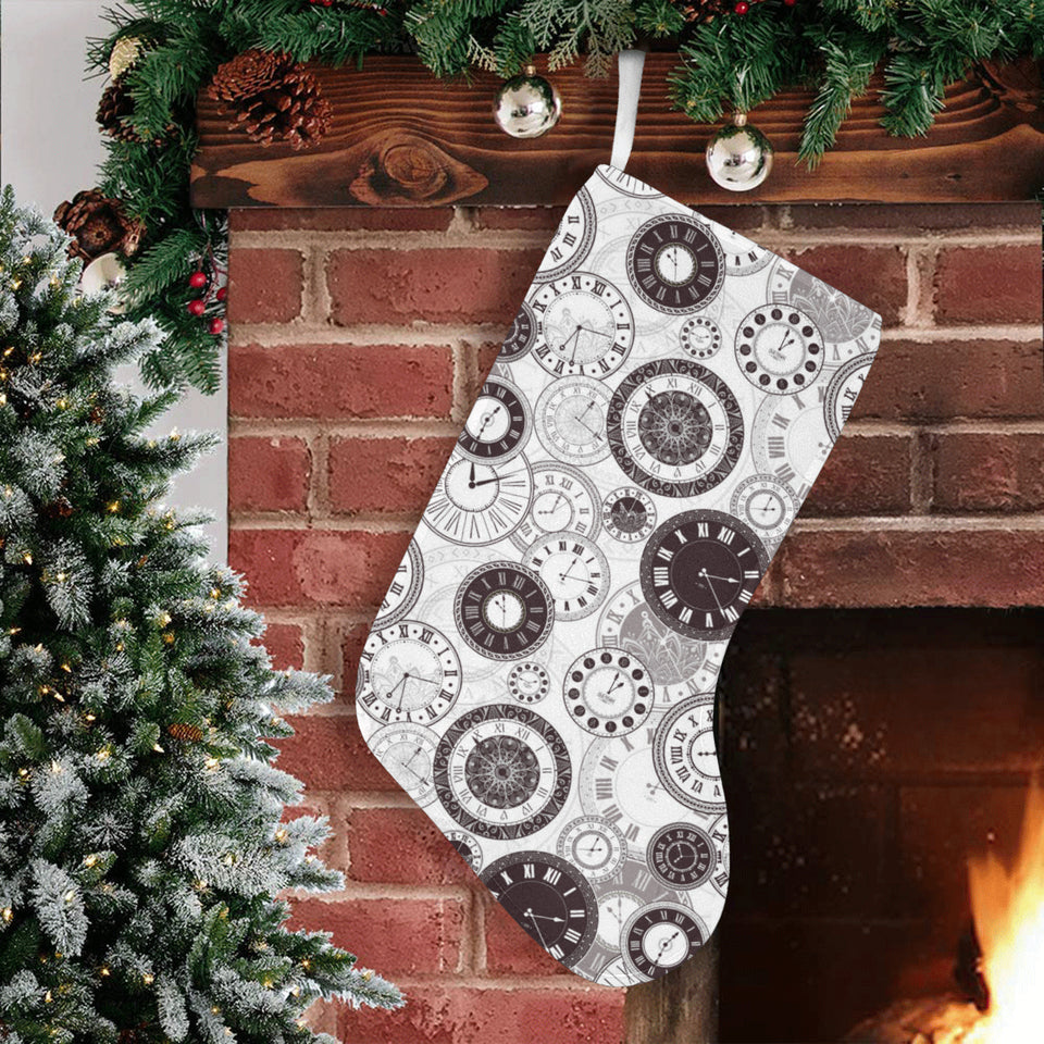 Classic vintage clock pattern Christmas Stocking