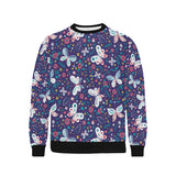Colorful butterfly flower pattern.eps Men's Crew Neck Sweatshirt