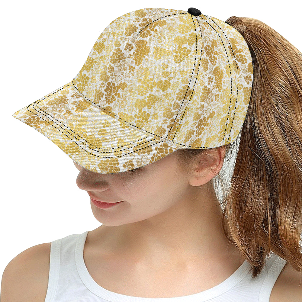 Gold grape pattern All Over Print Snapback Cap