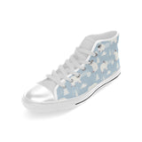 Cute polar bears Christmas decoration pattern Men's High Top Canvas Shoes White