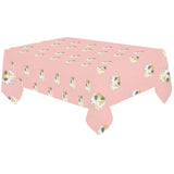 Cute hamster cheese pattern pink background Tablecloth