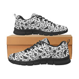 Crow dark floral pattern Women's Sneaker Shoes