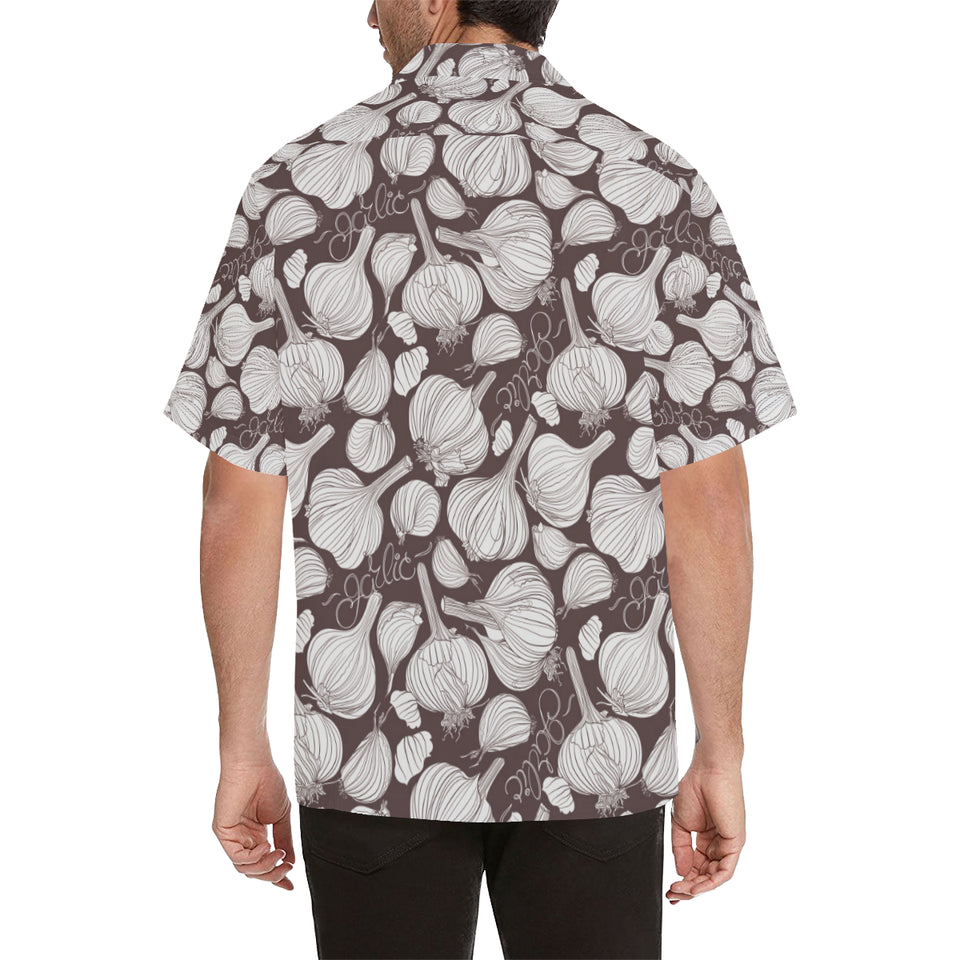Garlic bulb dark background Men's All Over Print Hawaiian Shirt