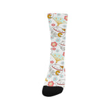 Maneki neko cat fan sakura Crew Socks