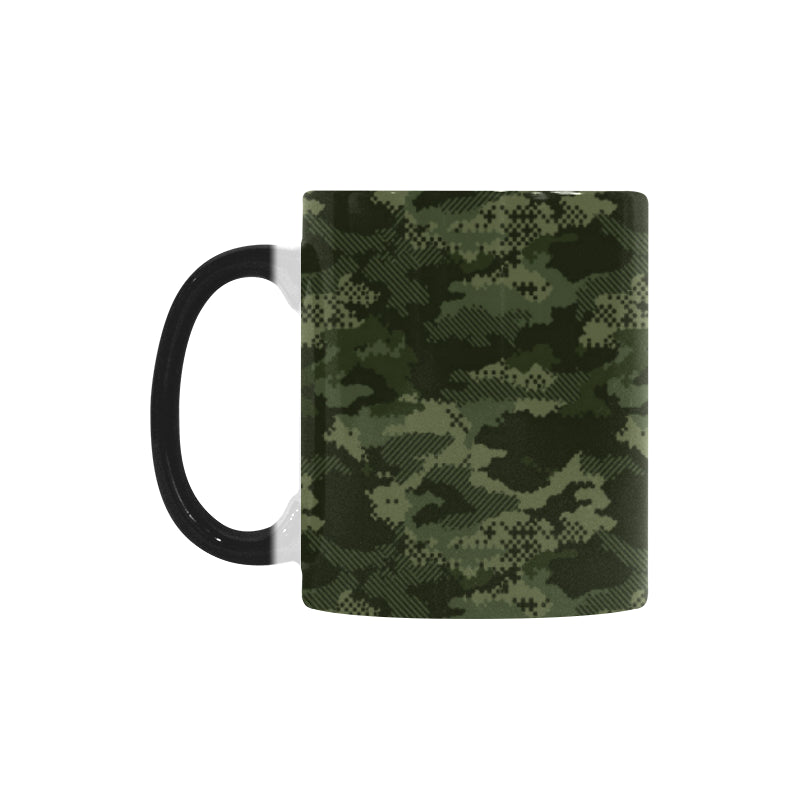 Digital Green camouflage pattern Morphing Mug Heat Changing Mug