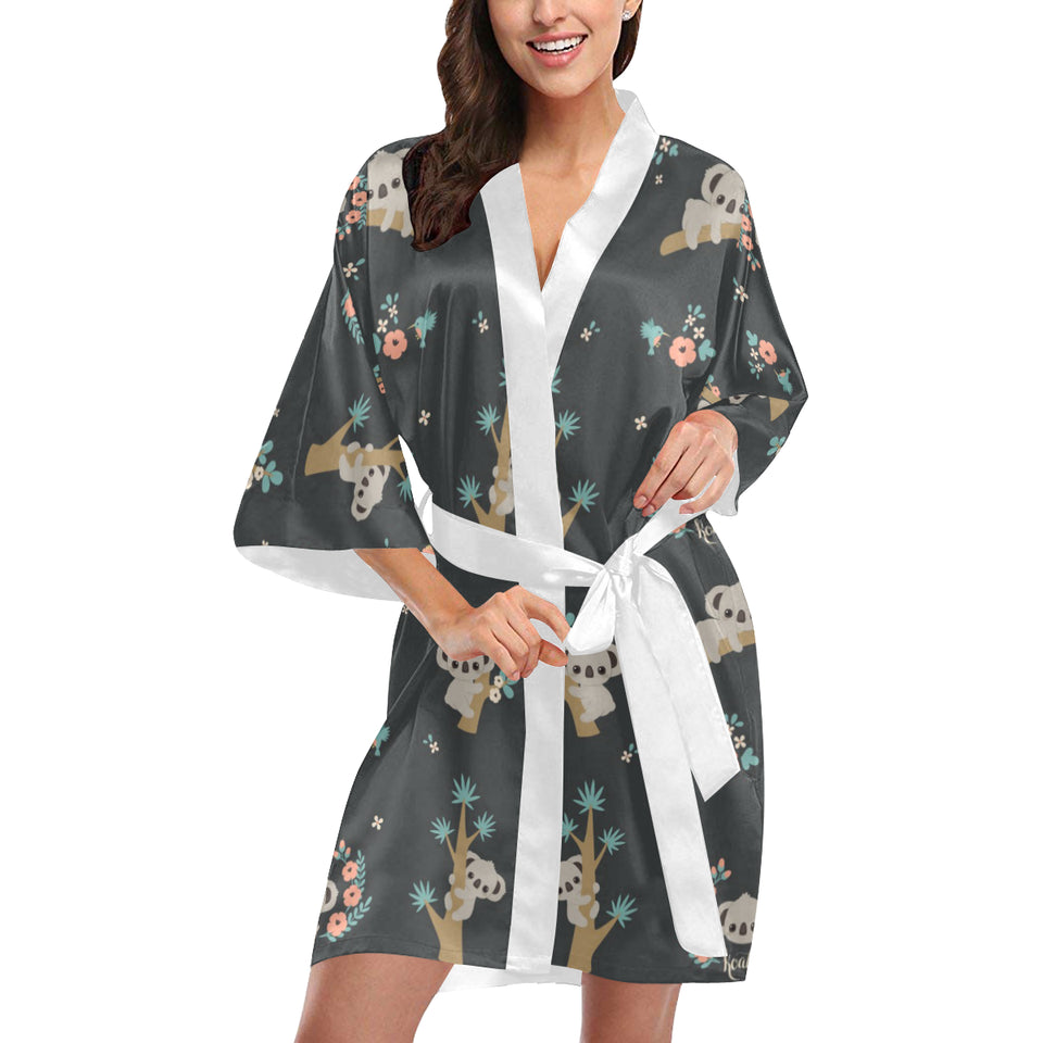Cute koala pattern Women's Short Kimono Robe