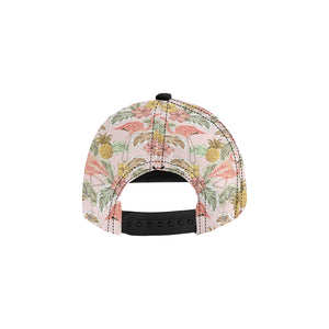 Pink flamingo birds pineapples hibiscus flower pat All Over Print Snapback Cap