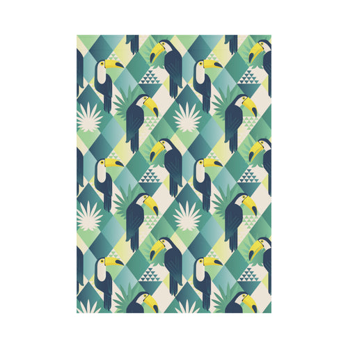 Toucan tropical leaves design pattern House Flag Garden Flag