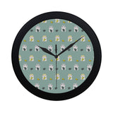 Cute hamster cheese pattern Elegant Black Wall Clock
