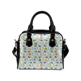 apples leaves pattern Shoulder Handbag