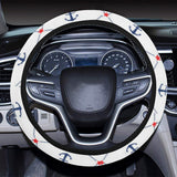 Anchor rudder nautical design pattern Car Steering Wheel Cover