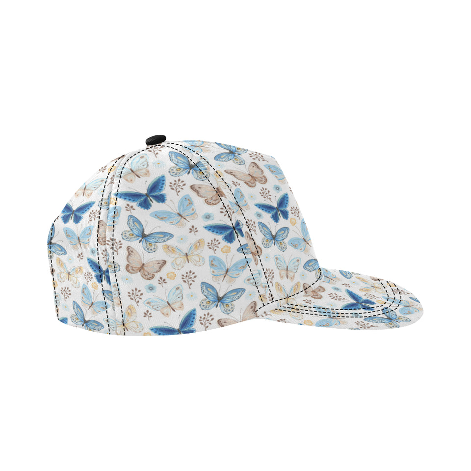 blue butterfly pattern All Over Print Snapback Cap