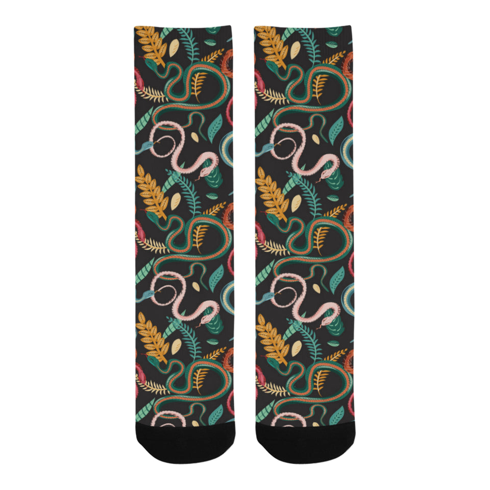 Colorful snake plant pattern Crew Socks