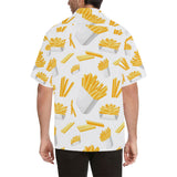 French fries white paper box pattern Men's All Over Print Hawaiian Shirt
