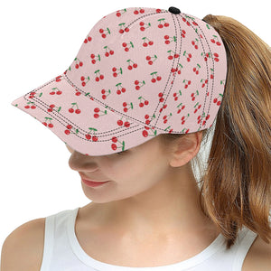 cherry pattern pink background All Over Print Snapback Cap