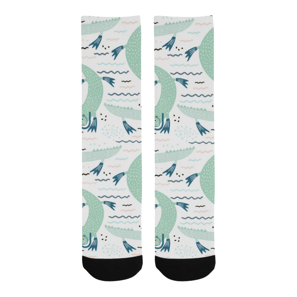 Crocodile diver pattern Crew Socks