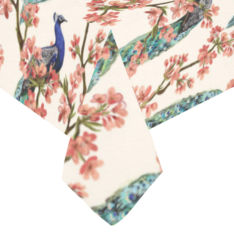 Peacock tropical flower pattern Tablecloth