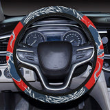 Fancy Carps hand drawn japanese art Car Steering Wheel Cover