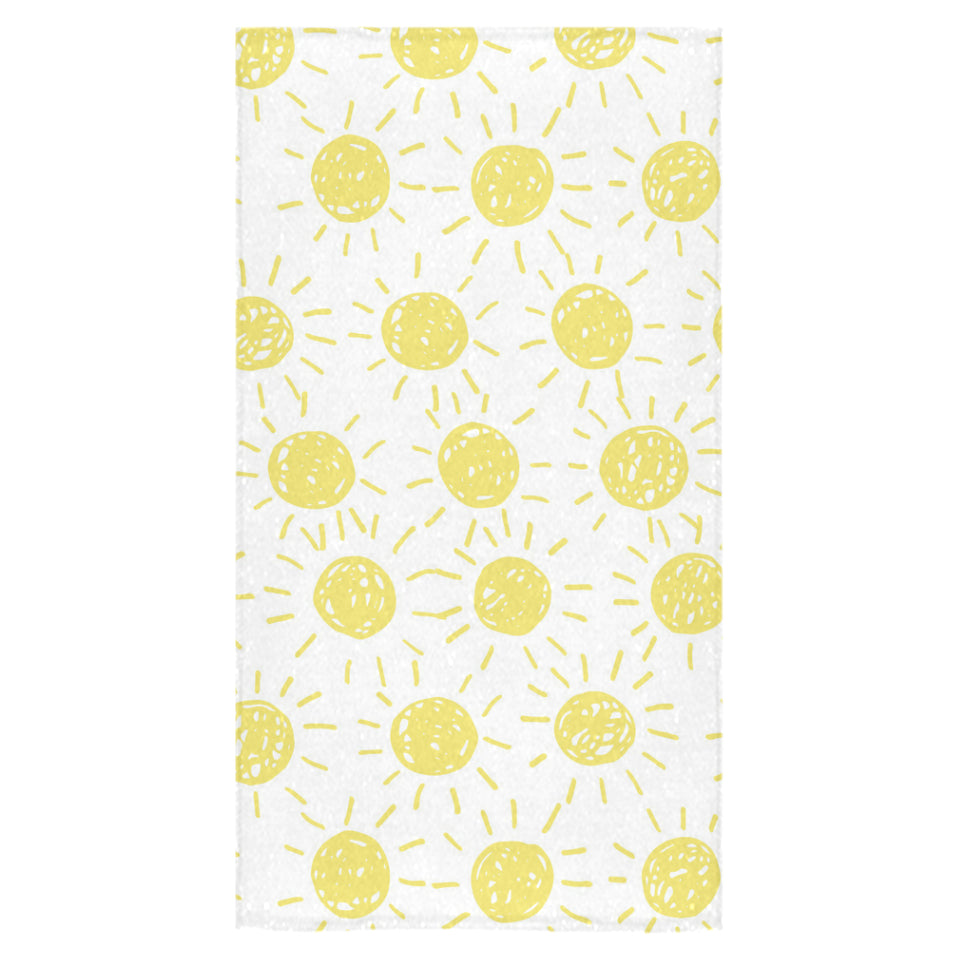 hand drawn sun pattern Bath Towel