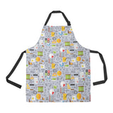 Math Pattern Print Design 04 All Over Print Adjustable Apron