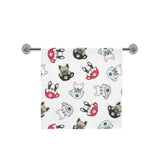 French bulldog cup paw pattern Bath Towel