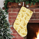 Saxophone cornet pattern yellow background Christmas Stocking