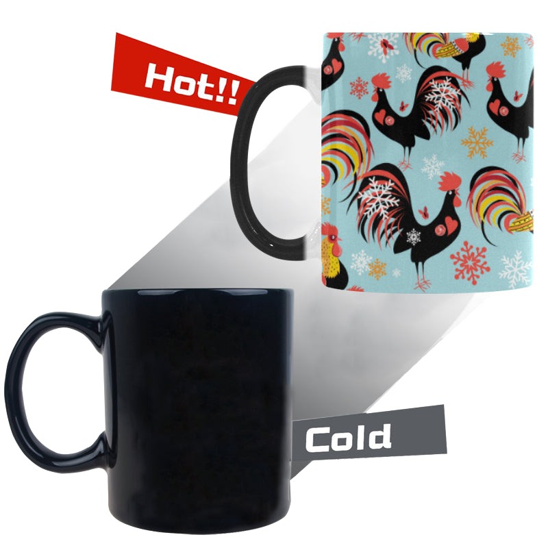 Rooster chicken cock snowfalke Morphing Mug Heat Changing Mug