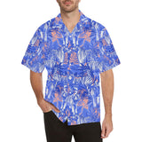 white bengal tigers pattern Men's All Over Print Hawaiian Shirt