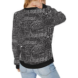 Handwritten cheese pattern Women's Crew Neck Sweatshirt