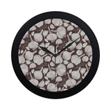 Garlic bulb dark background Elegant Black Wall Clock