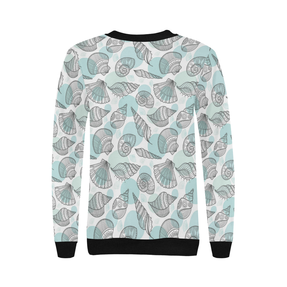 Shell polynesian tribal Women's Crew Neck Sweatshirt