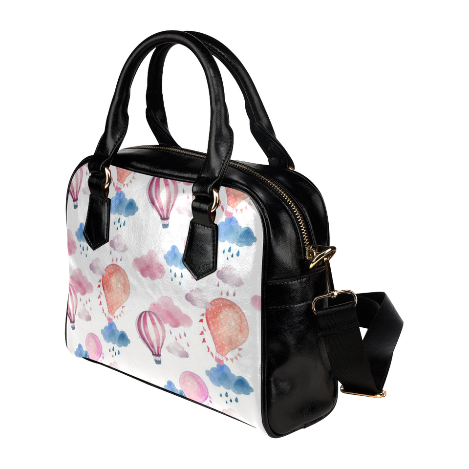 Watercolor air balloon cloud pattern Shoulder Handbag