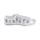 Seahorse pattern background Men's Low Top Shoes White