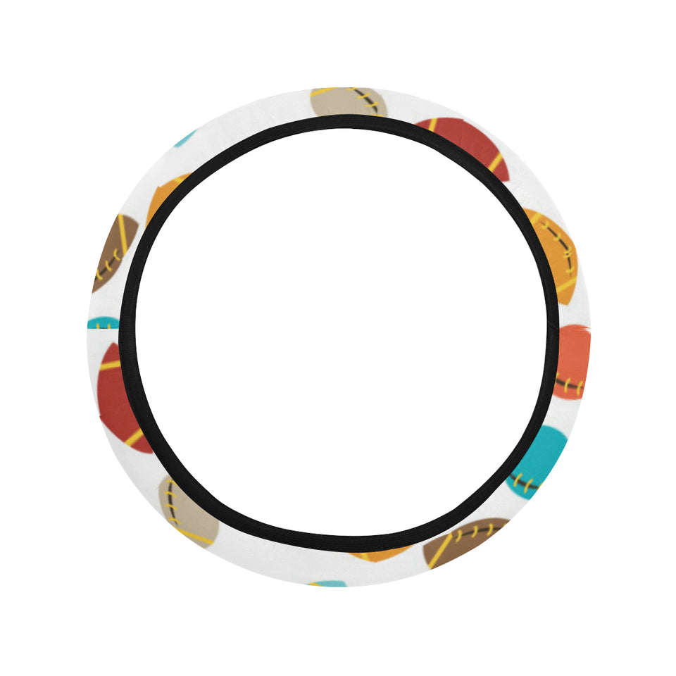Colorful american football ball pattern Car Steering Wheel Cover