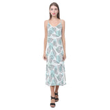 Shell polynesian tribal V-Neck Open Fork Long Dress