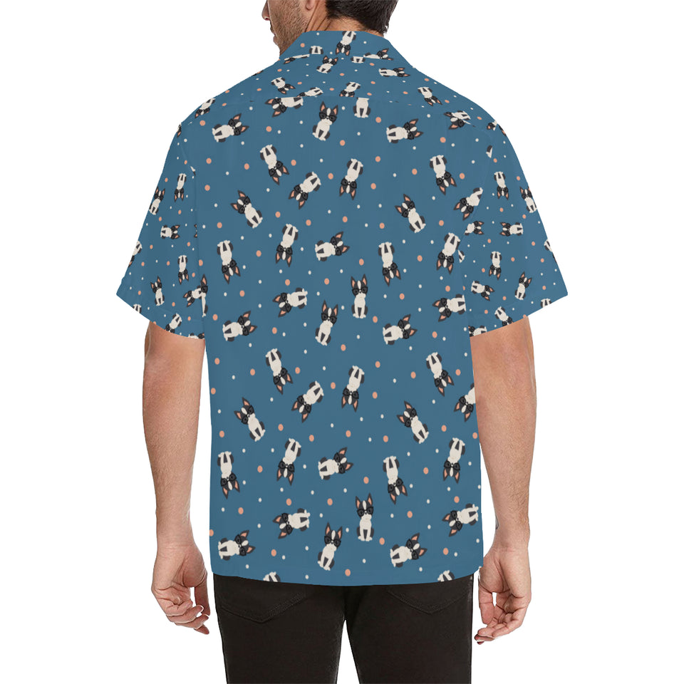 Cute boston terrier dog spattern Men's All Over Print Hawaiian Shirt