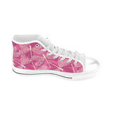 Beautiful dragonfly pink background Men's High Top Canvas Shoes White