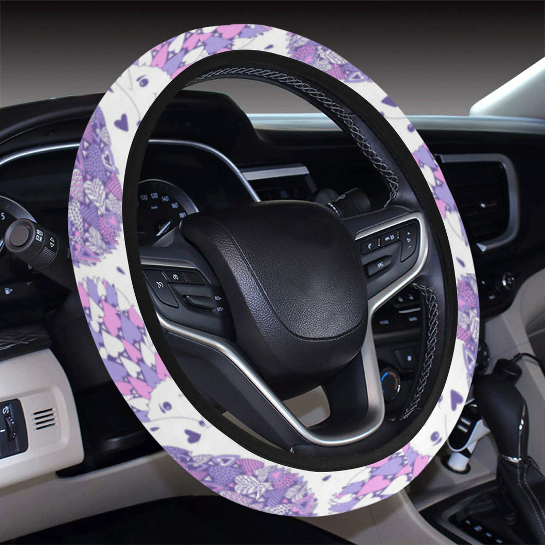 Hedgehog Pattern Print Design 05 Car Steering Wheel Cover