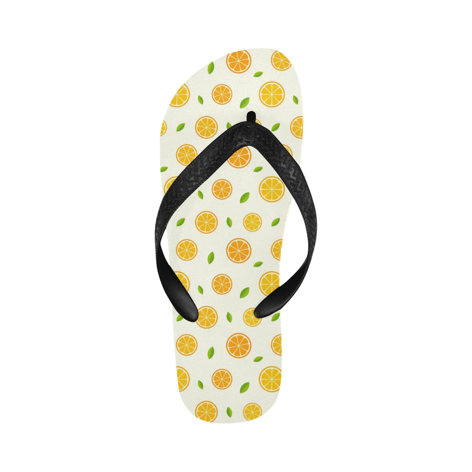 oranges leaves pattern Unisex Flip Flops