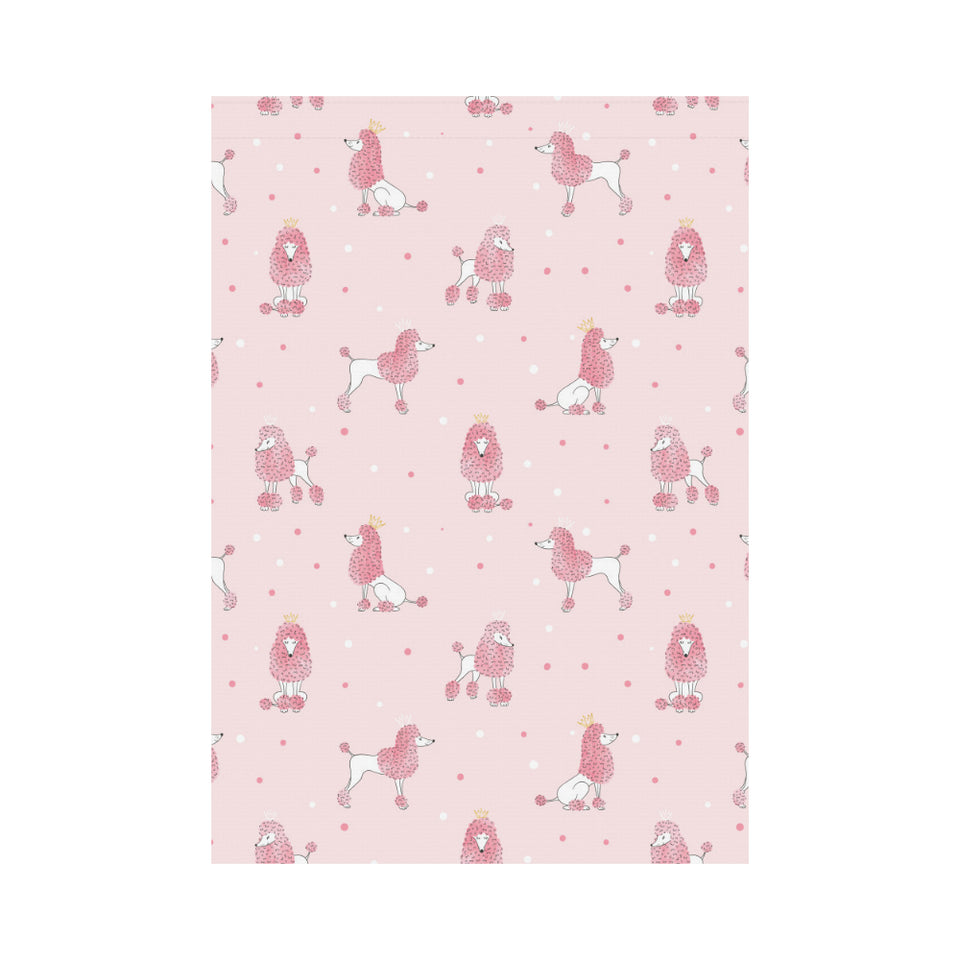 Poodle dog pink color theme House Flag Garden Flag