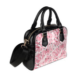 Pink flamingos pattern background Shoulder Handbag