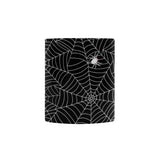 Spider web design pattern Black background white c Morphing Mug Heat Changing Mug