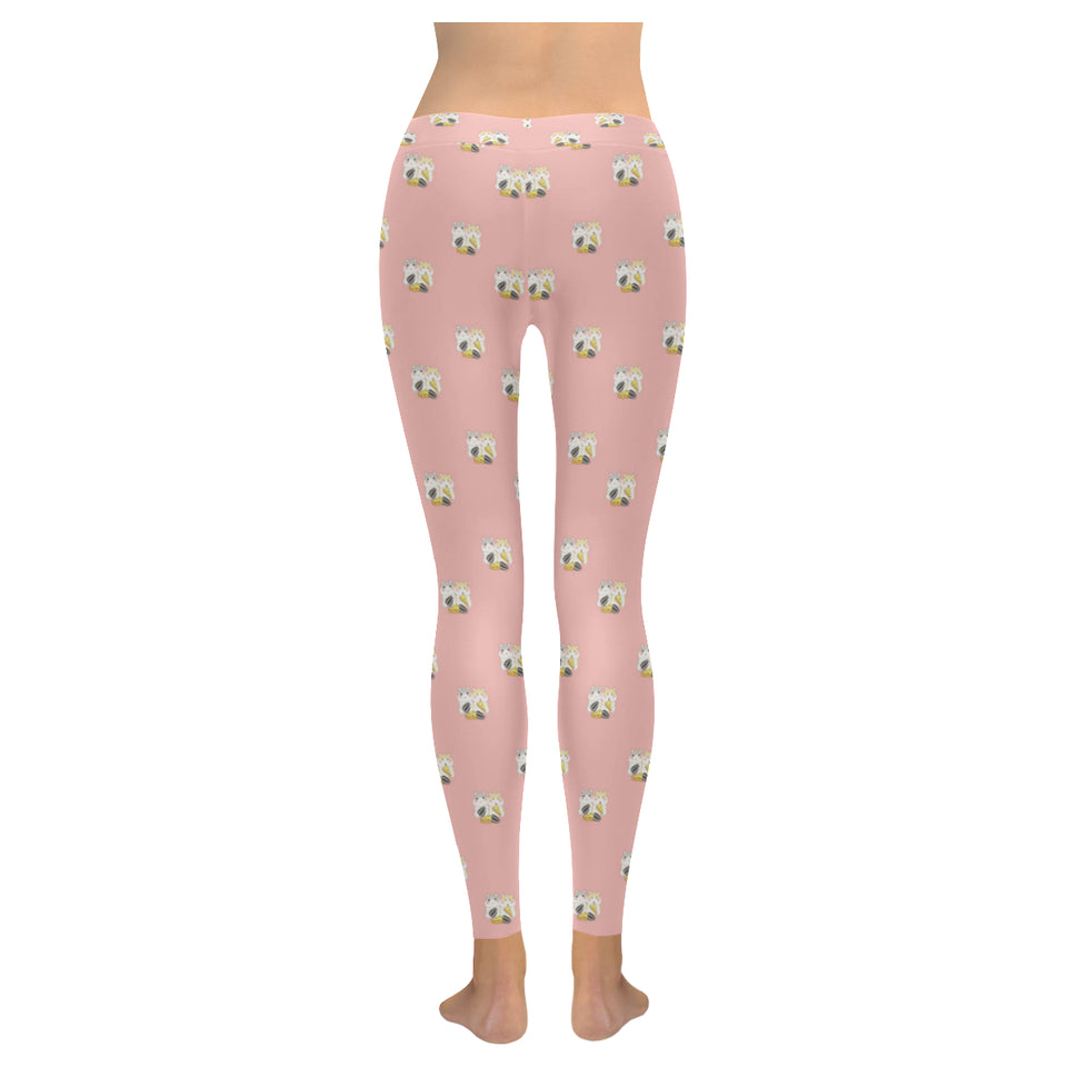 Cute hamster cheese pattern pink background Women's Legging Fulfilled In US