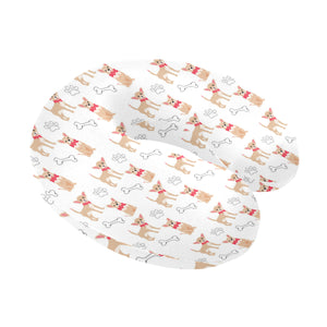 Chihuahua bone paw pattern U-Shaped Travel Neck Pillow